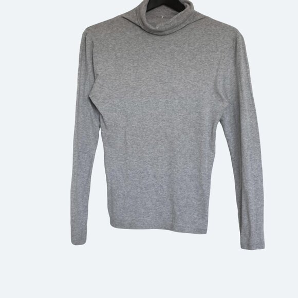Vintage grey heathered Old Navy turtleneck shirt 100% cotton size M - Picture 1 of 9